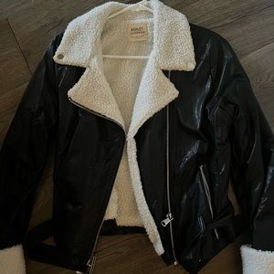 Black faux leather jacket